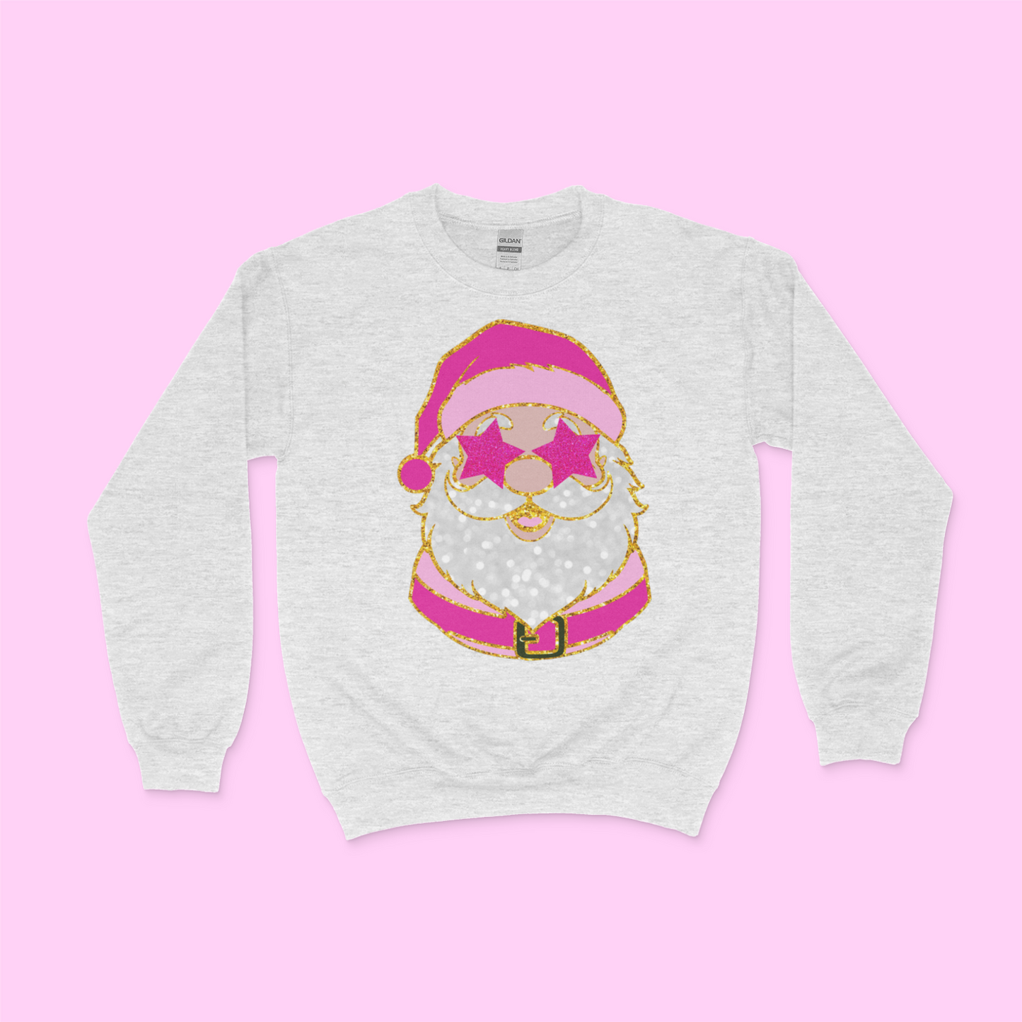 "sparkle Santa" print